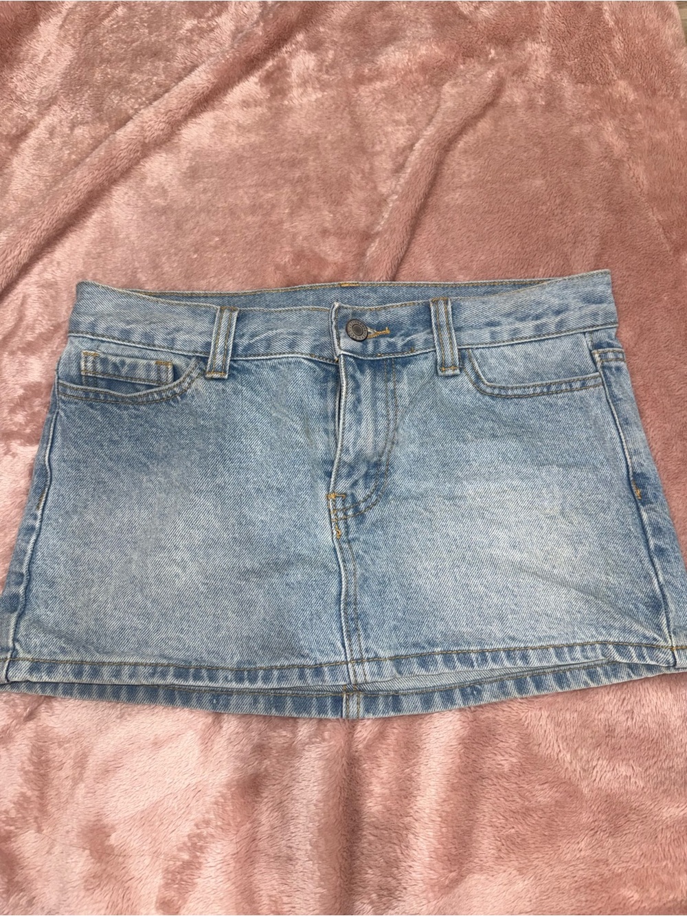 Classic Light Blue Denim Mini Skirt - Casual Everyday Style
